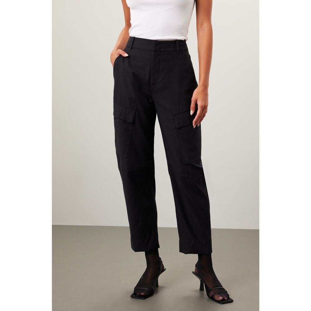ANOTHER TOMORROW Black Cotton Front Button Fly Cargo Style Trouser Pant Size 42 - Picture 2 of 14